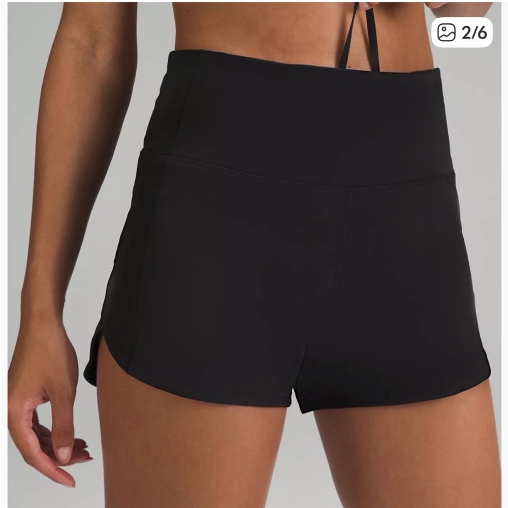 lululemon athletica Black Speed-Up Shorts, 4” inseam